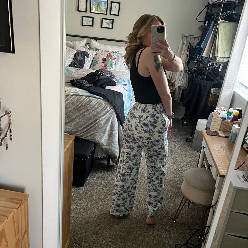 Linen Blend Tailored Wide Leg Pant - Picture 3 of 6